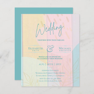 Mariage BUDGET Inviter Turquoise Rose Gold Abstrai