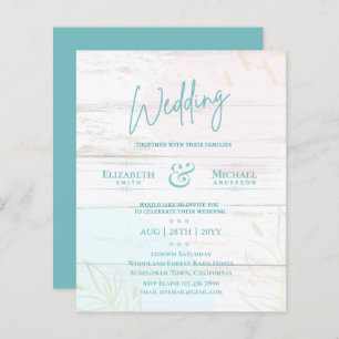 Mariage BUDGET Inviter Turquoise Rose Gold Abstrai