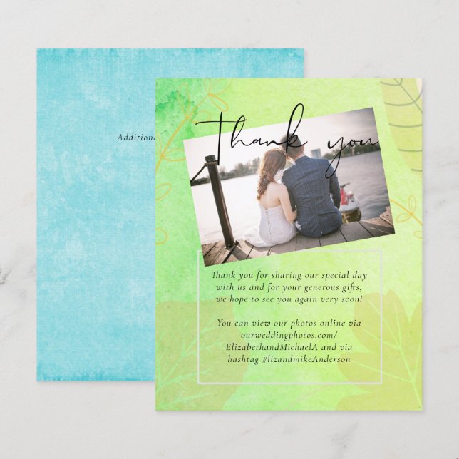 Mariage budget LeahG Aquarelle Turquoise Vert Bleu (Devant / Derrière)