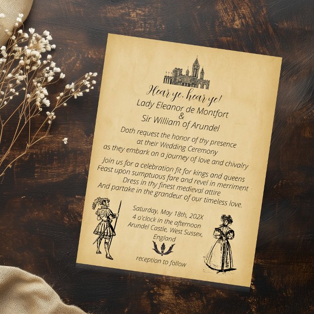MARIAGE Budget Médiéval Renaissance Faux Parchemin (BUDGET Medieval Renaissance Faux Parchment Wedding
Invitation)