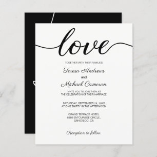 Mariage budget moderne chic noir et blanc