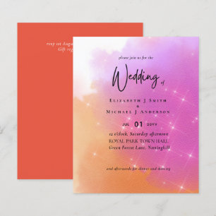 Mariage budget moderne Orange rose Fade vert