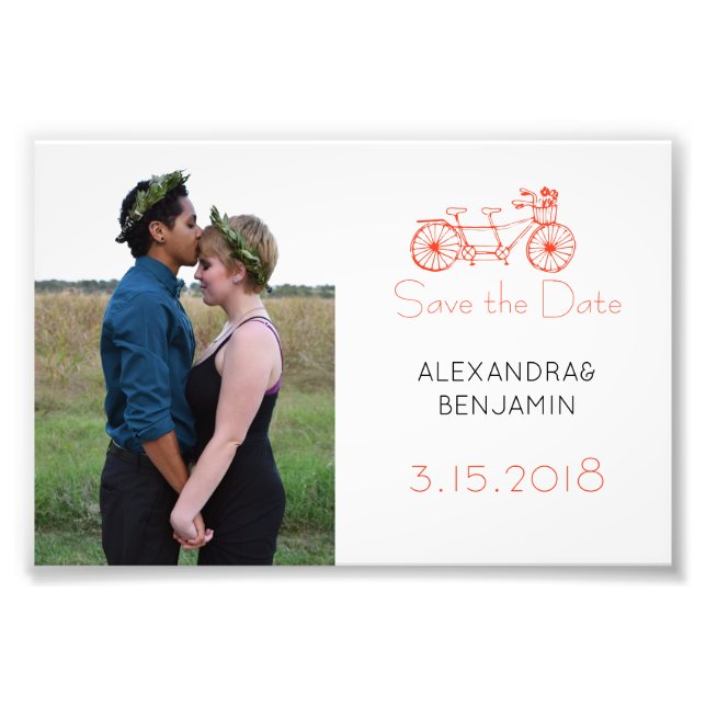 Mariage budget moderne photo enregistrer la date (Devant)