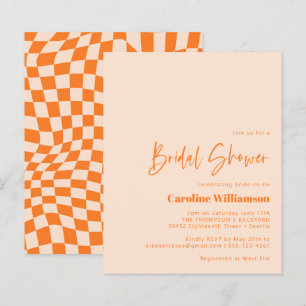 Mariage Budget Orange Blush Abstrait Damier