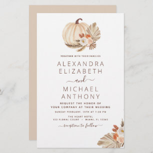 Mariage Budget Pampas Citrouille blanc Grass 