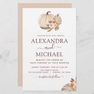 Mariage Budget Pampas Citrouille blanc Grass 