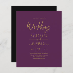 Mariage budget Plum Gold moderne invite