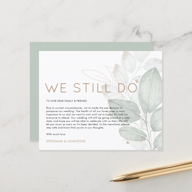 Mariage Budget Reporter Nous Faisons Toujours Fair (Devant/Arrière en situation)