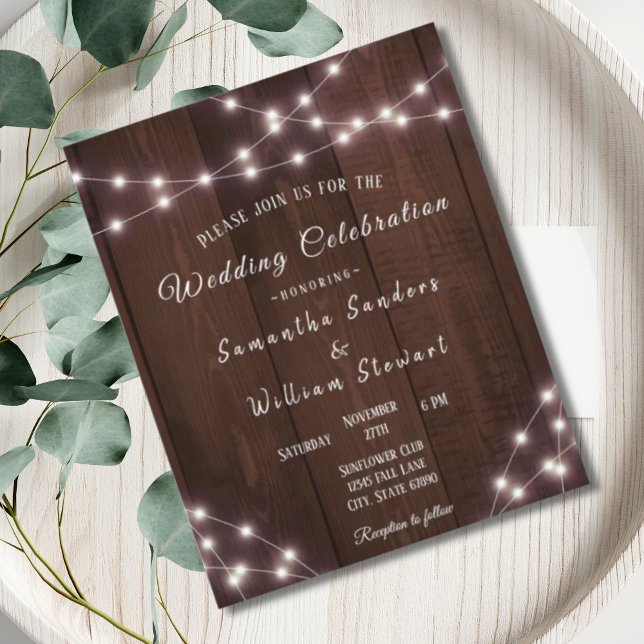 Mariage Budget Rustique Chaîne de bois Lumières Él (Créateur téléchargé)