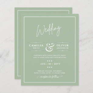 MARIAGE BUDGET Sage Apple Green Monochrome Texte
