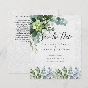 MARIAGE BUDGET SAVE DATES - Eucalyptus VERT