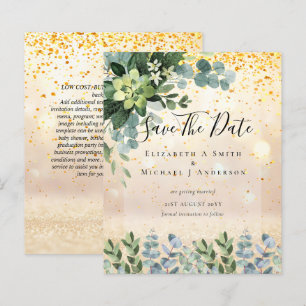MARIAGE BUDGET SAVE DATES - Eucalyptus VERT