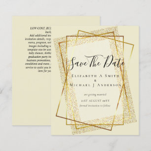 MARIAGE BUDGET SAVE DATES Gold Parties scintillant