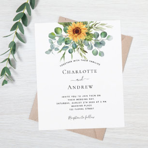 Mariage budget tournesol eucalyptus bleu marine