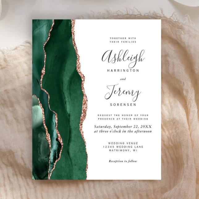 Mariage Budget Vert Émeraude Agate Or Rose (Créateur téléchargé)