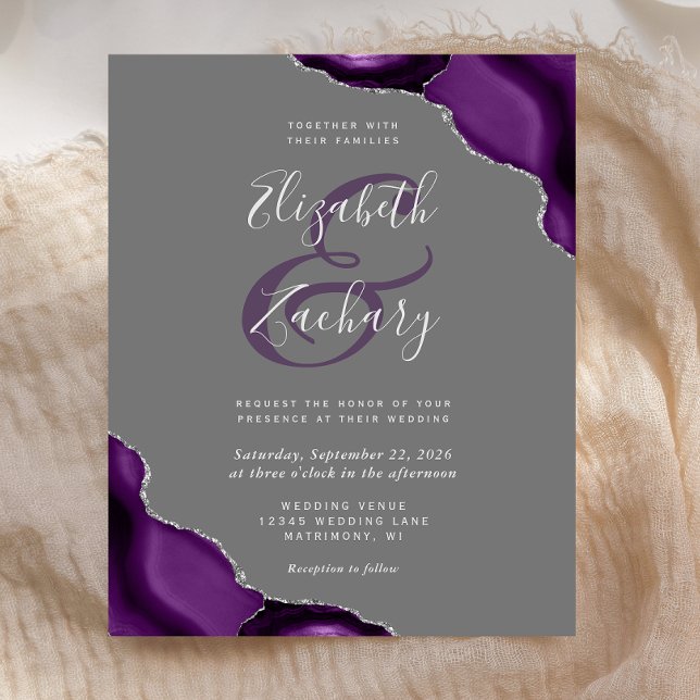 Mariage Budget Violet Gris Agate Argent (Créateur téléchargé)
