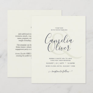 Mariage budgétaire crème légère INVITE