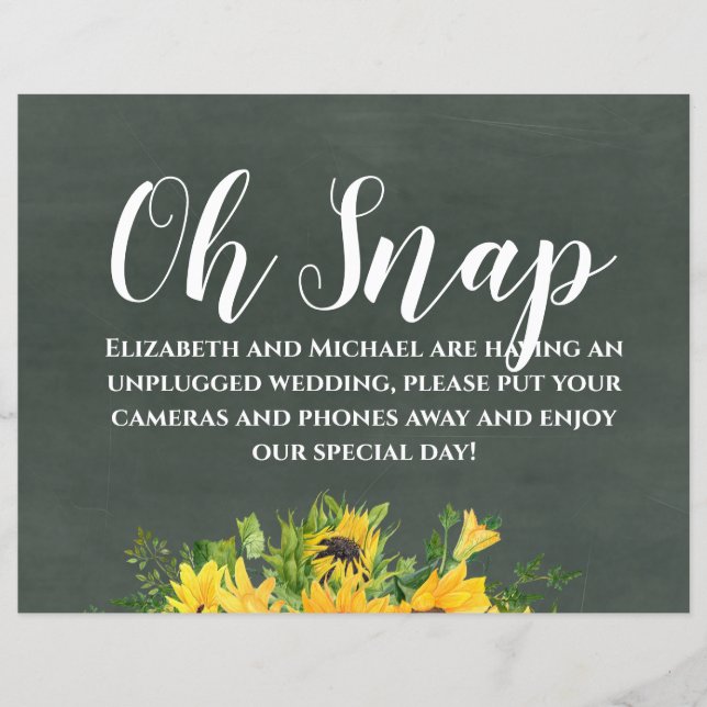 Mariage budgétaire débranché Oh Snap Chalk tournes (Devant)