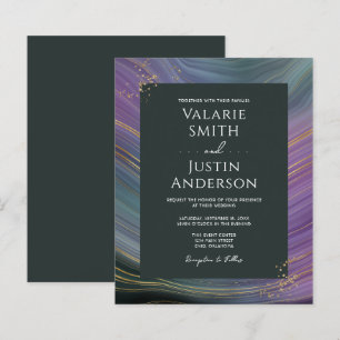 Mariage budgétaire en pierre d'âge bleu et violet