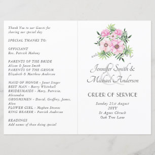 Mariage budgétaire Feuille de taille florale rose
