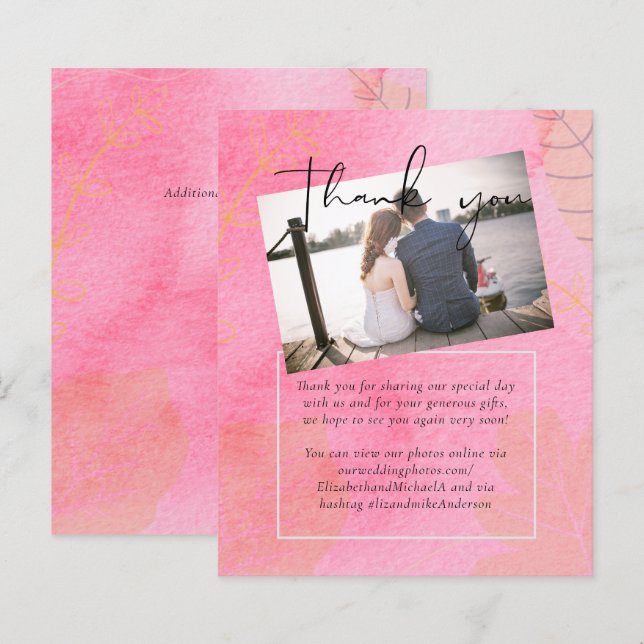 Mariage budgétaire LeahG Peach Aquarelle rose Résu (Devant / Derrière)