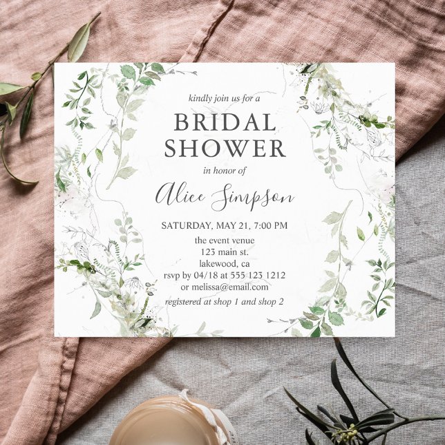 Mariage budgetaire verdure calligraphie Baby Showe (Créateur téléchargé)