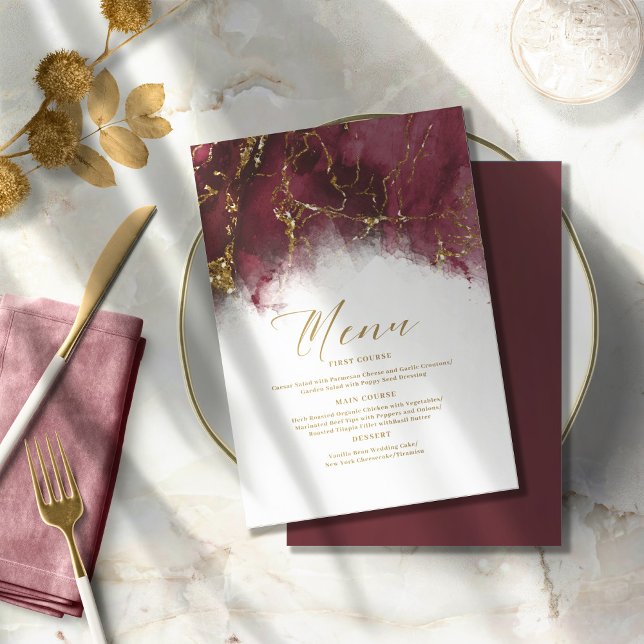 Mariage Burgundy Or Pailleté Glace ID644 (Créateur téléchargé)
