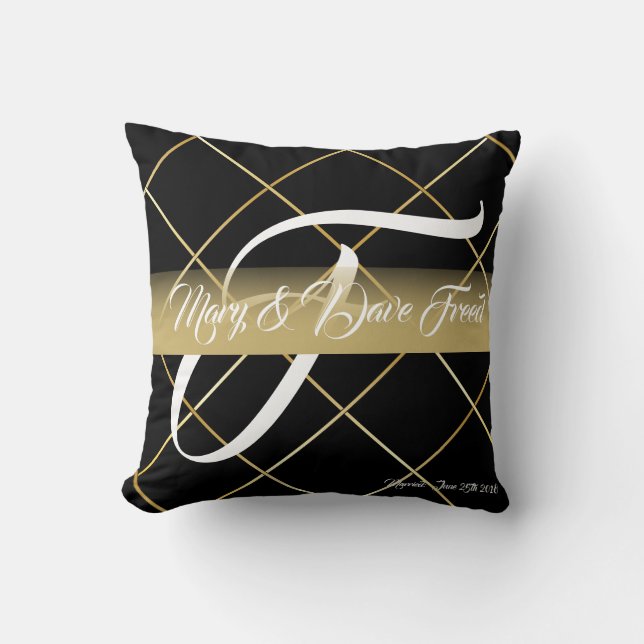 Mariage cadeau juste marié coussin coques (Recto)