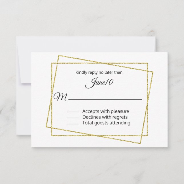 Mariage cadre or RSVP (Devant)