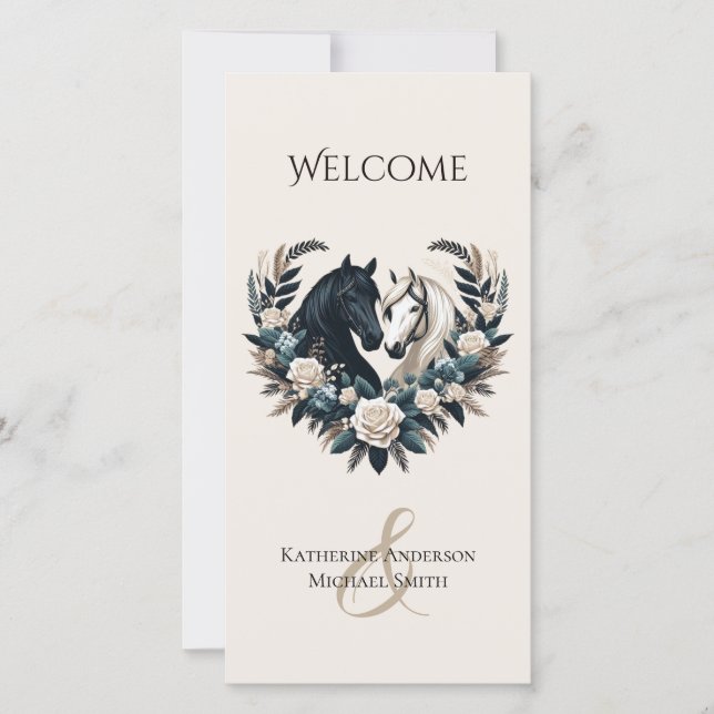 Mariage campagnard-Chevaux dans le programme de ma (Devant)