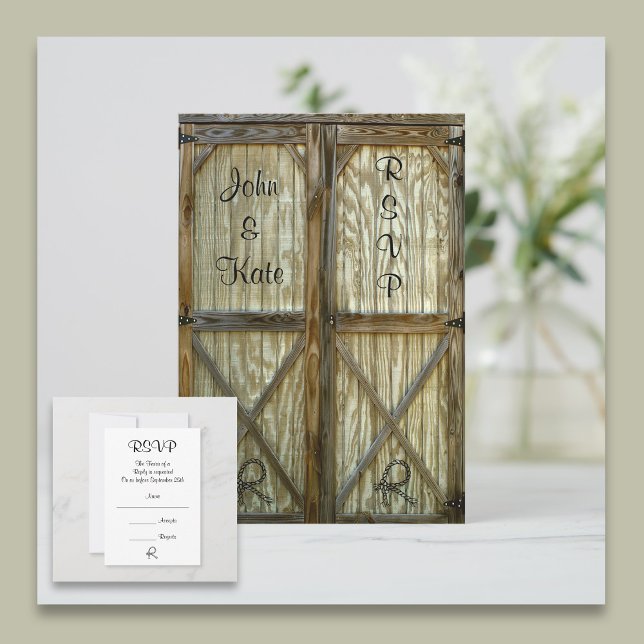 Mariage campagnard de porte de grange RSVP (Créateur téléchargé)