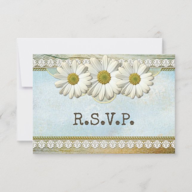 Mariage campagnard Floral Rustique Invitation RSVP (Devant)