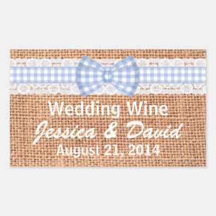 Mariage campagnard Rustique Burlap Mini Étiquette