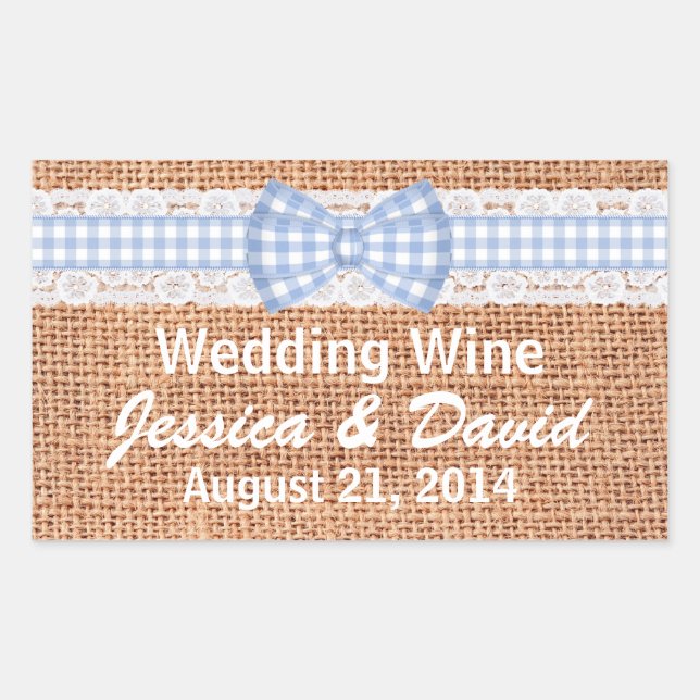 Mariage campagnard Rustique Burlap Mini Étiquette  (Devant)