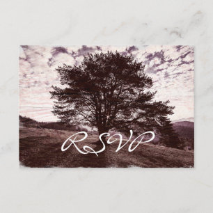 Mariage campagnard rustique chêne Cartes RSVP