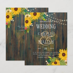 Mariage campagnard Rustique Fleurs de soleil en bo