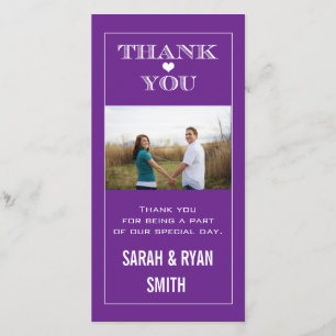 Mariage cardiaque Purple Merci Cartes photos
