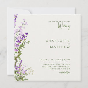 Mariage Carré photo simple Lavande verte