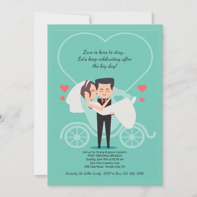 Mariage Carriage Post Mariage Brunch Invitation (Devant)