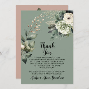 Mariage Carte de remerciements Sage & Blush Taupe