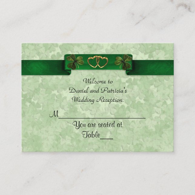 Mariage Cartes Place shamrock irlandais (Devant)