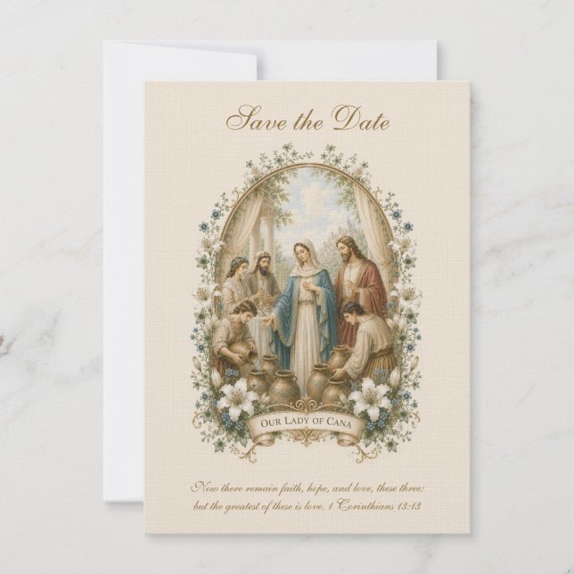 Mariage Catholique Cana Save the Date (Devant)