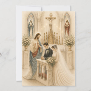 Mariage catholique traditionnel à l'autel