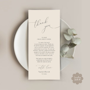 Mariage Celebration Place Setting Carte de remerci