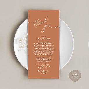 Mariage Celebration Place Setting Carte de remerci