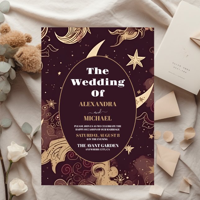 Mariage céleste élégant bordeaux et or à budget ma (Créateur téléchargé)