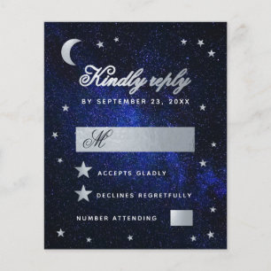 Mariage Céleste Faux Étoiles Argent Budget RSVP
