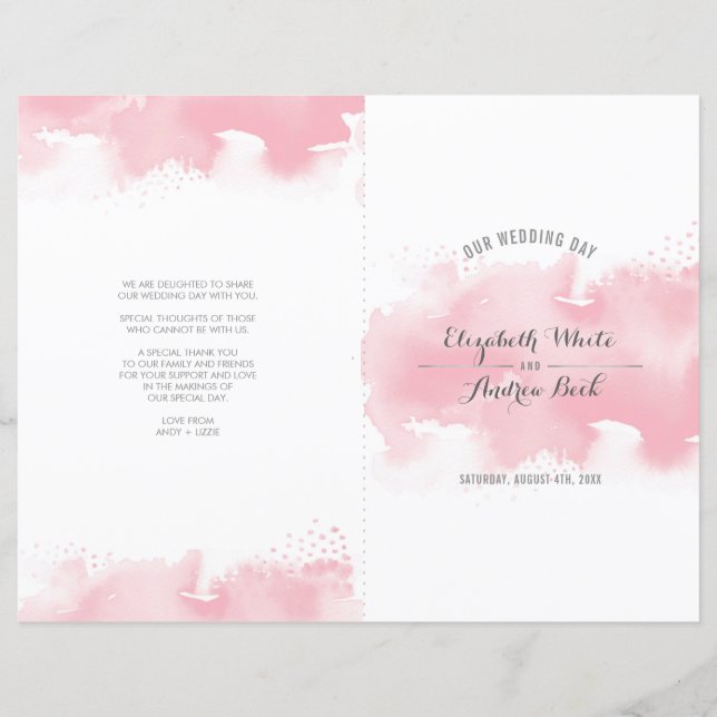MARIAGE CEREMONY chic aquarelle rose vif (Devant)