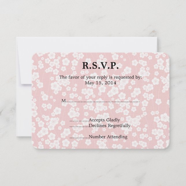Mariage cerise en fleurs RSVP (Devant)