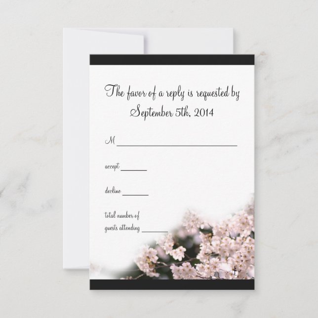 Mariage cerise en fleurs RSVP (Devant)